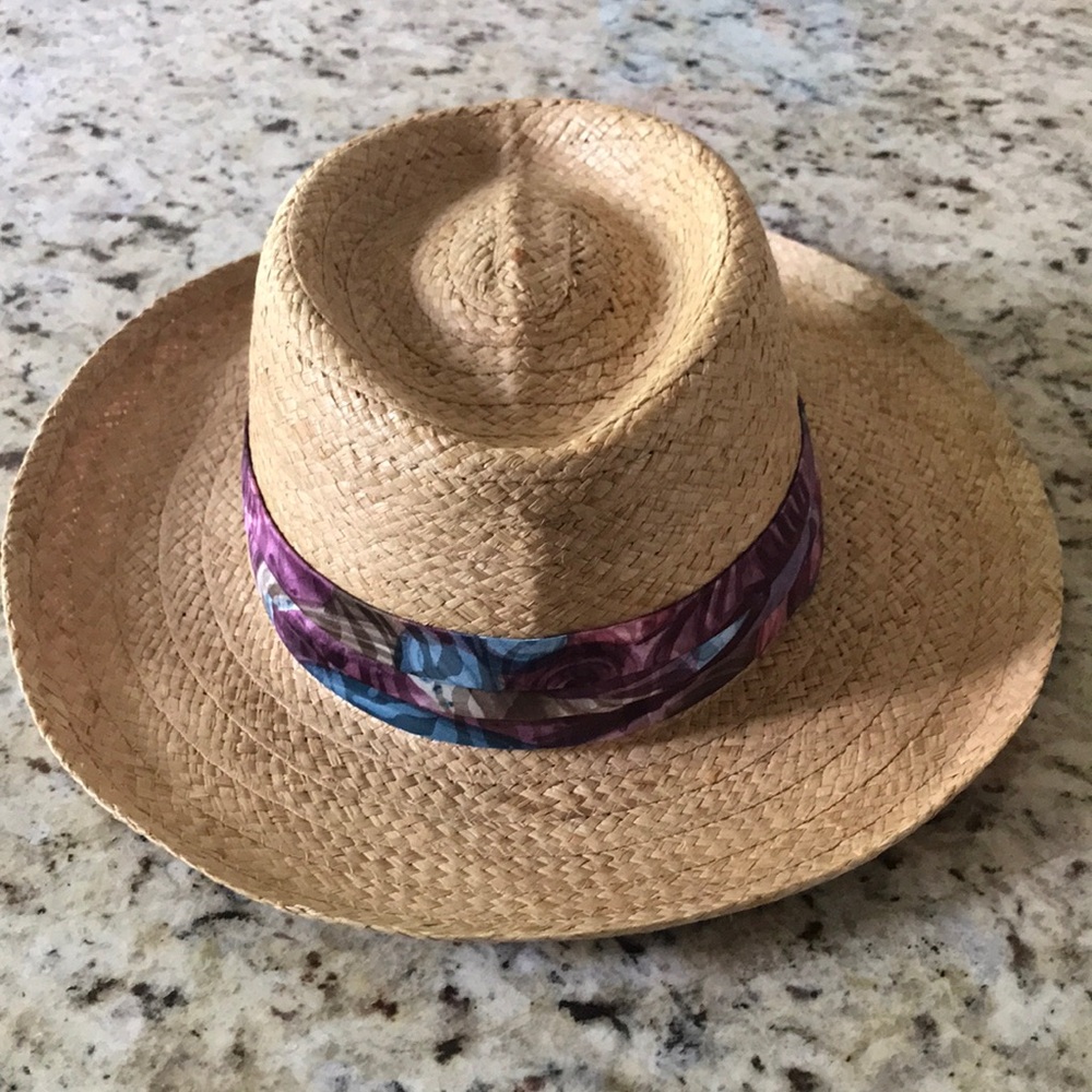 Biltmore S/M Natural Raffia Straw Sun Summer Golf Hat Vintage